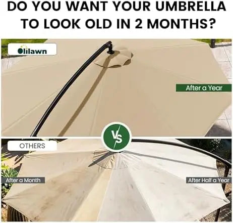 10FT Cantilever Offset Patio Umbrella with Base Included, Outdoor Patio Umbrella, Fade-Resistant Yarn-Dyed Canopy with