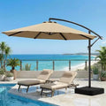 10FT Cantilever Offset Patio Umbrella with Base Included, Outdoor Patio Umbrella, Fade-Resistant Yarn-Dyed Canopy with